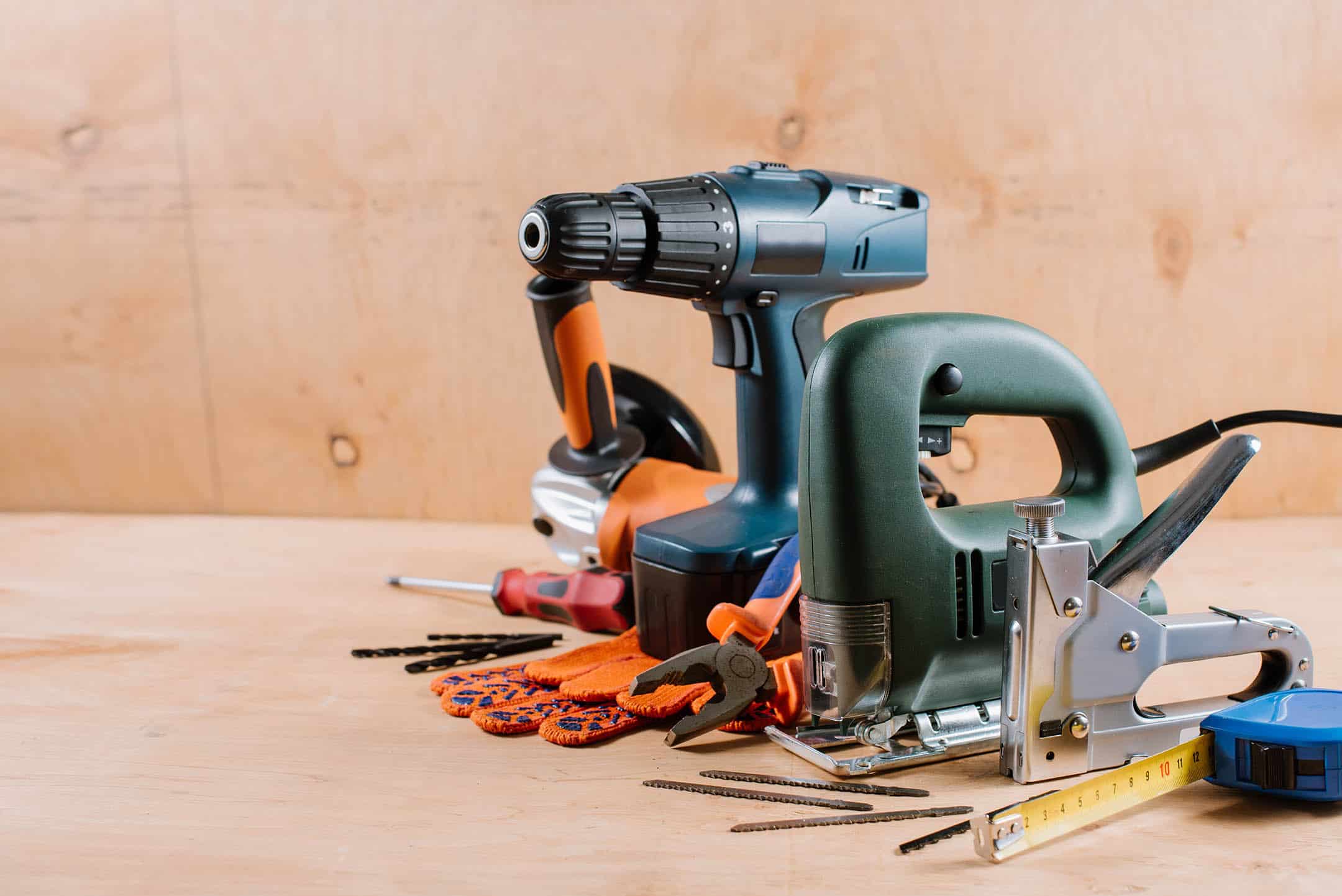 Electric tools on a table